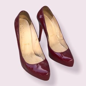 Christian Louboutin dark red patent size 37.5